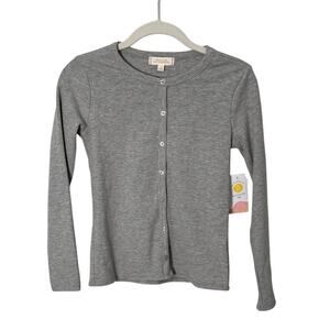 NWT Girls Stitch Fix Walking on Sunshine Lola Button Front Top Grey Size M‎
